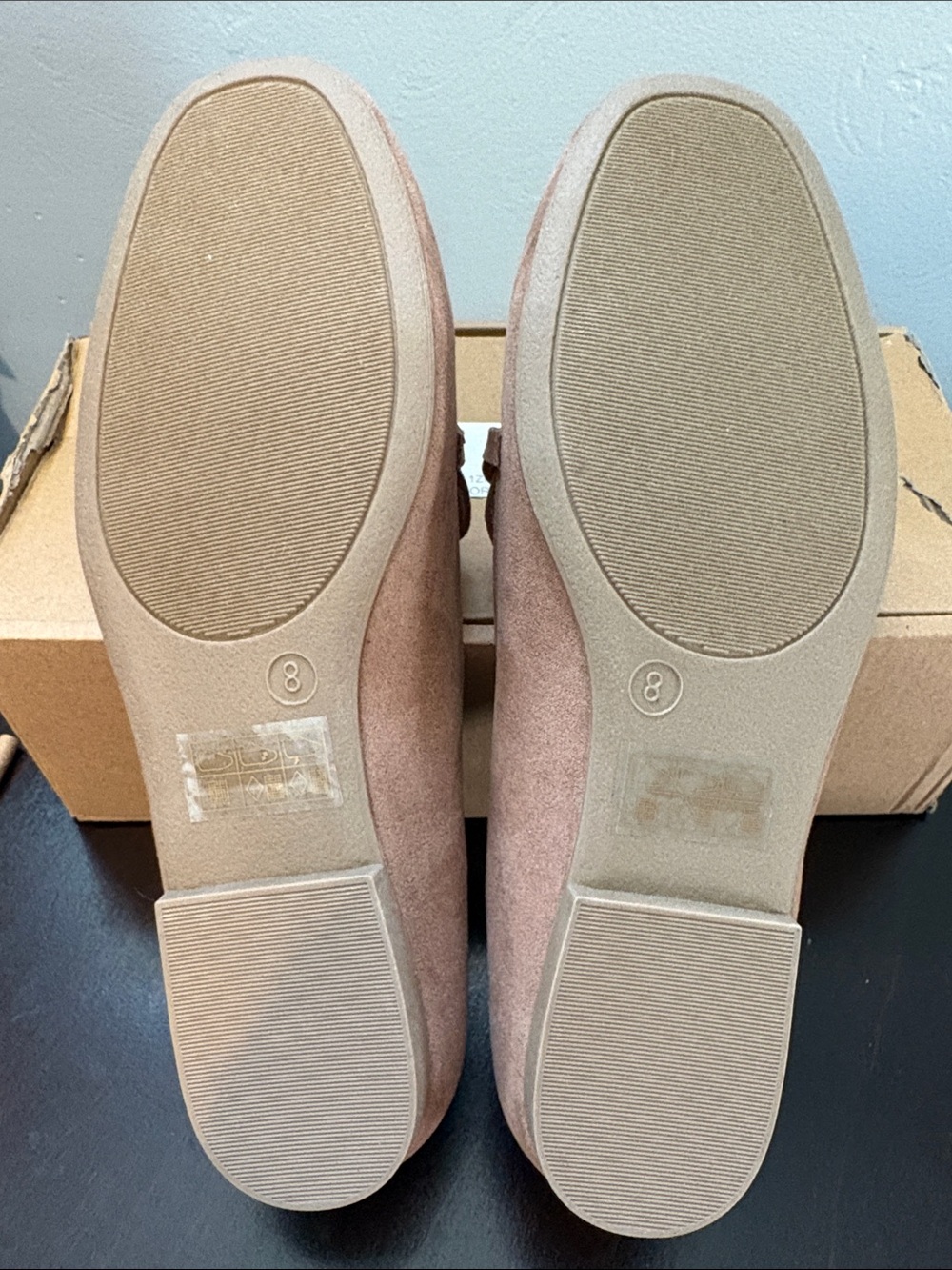 NWT Box Journee Collection Taupe Suede Loafers with Braided Chain - Size 8 - Picture 7 of 7